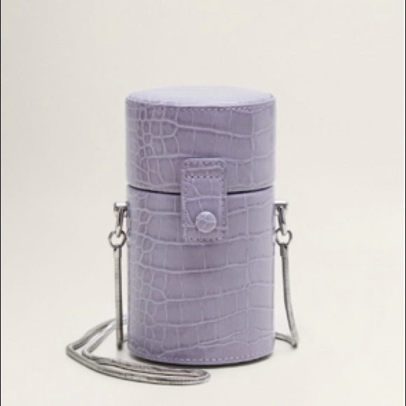 mango croc effect bucket bag